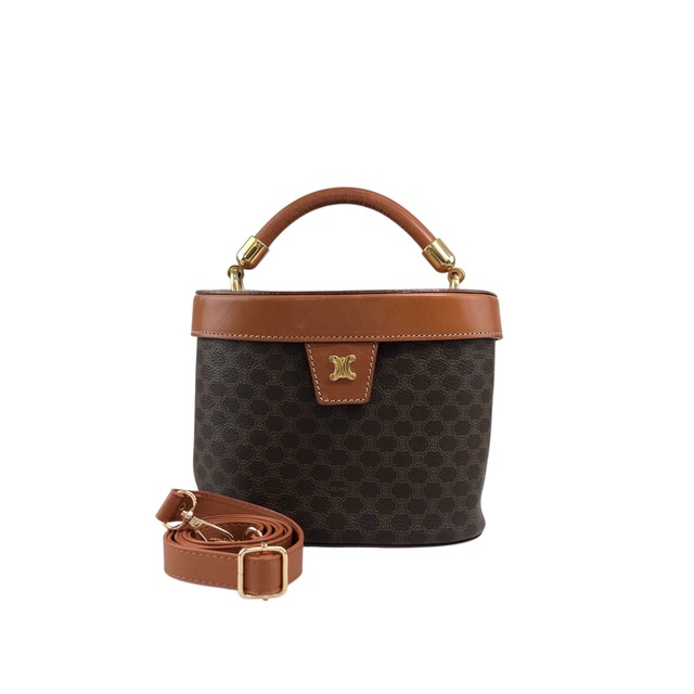 CELINE セリーヌ ショルダーバッグ ブラウン ブラゾン PVCレザー 2way バニティバッグ vintage ヴィンテージ オールド crpdut