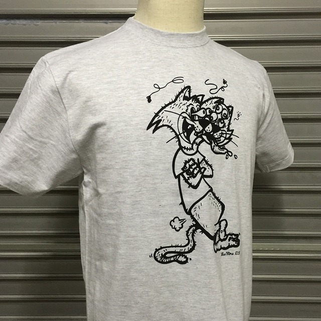 メンズtシャツ Mow Ms Mt 001 メンズ かっこいい 可愛い 縫い目なし 灰色 グレー 猫 イラスト Mow
