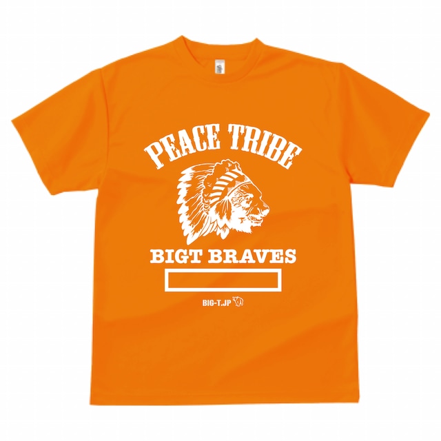 ＜新作！＞インディアンヒグマ PEACE TRIBE DRY Tシャツ：オレンジ