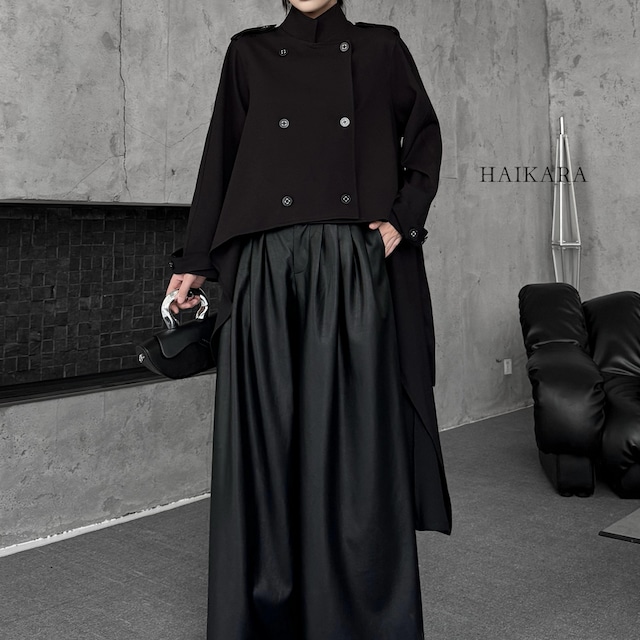 (NEW) Asymmetric Front-Short Back-Long Coat (NEW) Asymmetric Front-Short Back-Long Coat