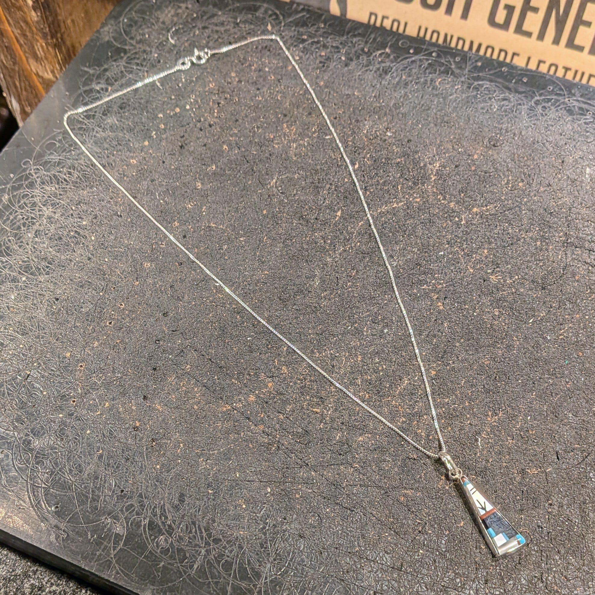 Zuni Inlay Work Top Necklace / 9800yen / Silver925 / インディアン