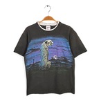 90s チーター アニマルプリント USA製 ヴィンテージ Tシャツ レイヤード仕様 動物園 サバンナ ANVIL サイズM 古着 BZ0523