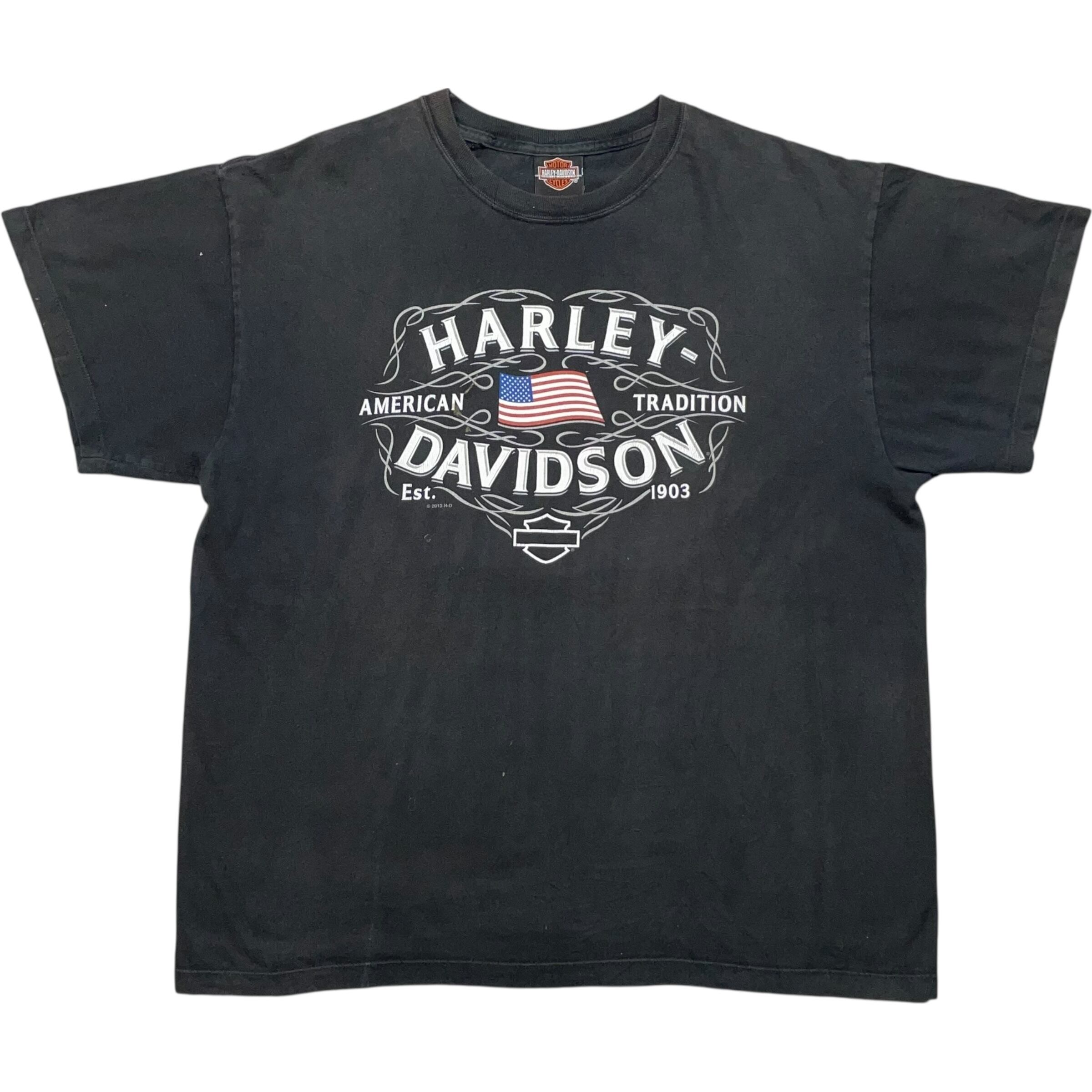 《XL》 Harley-Davidson ハーレーダビッドソン Tシャツ プリント ブラック USA製 no.8435