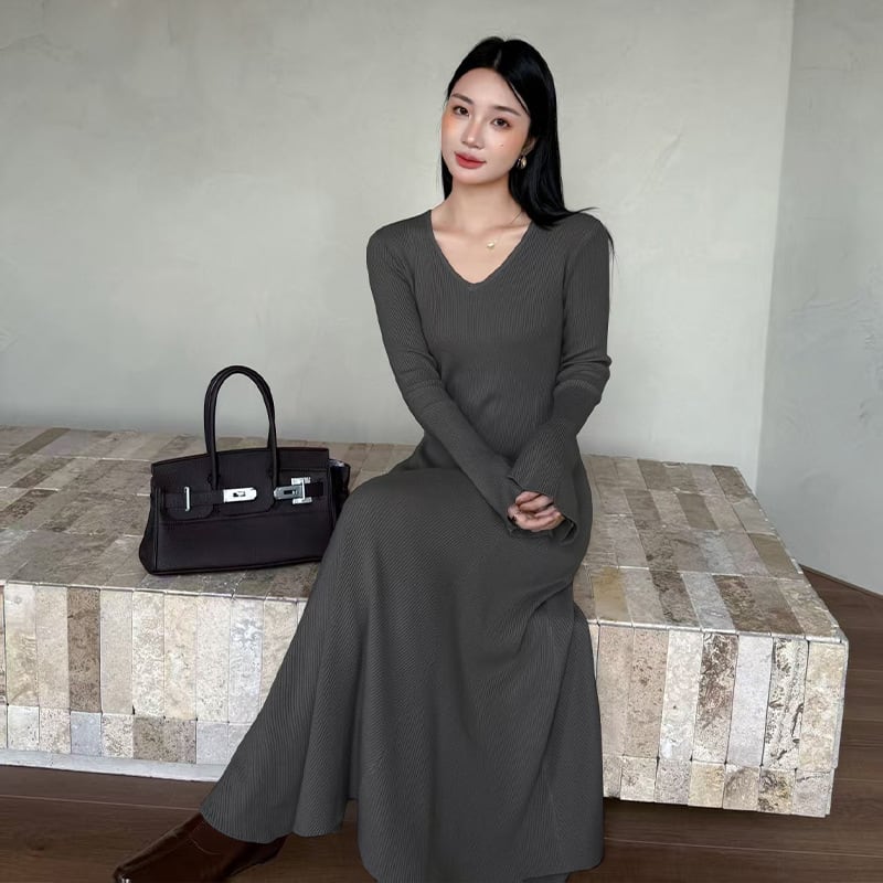 【dress】タイトニットワンピース Q7049