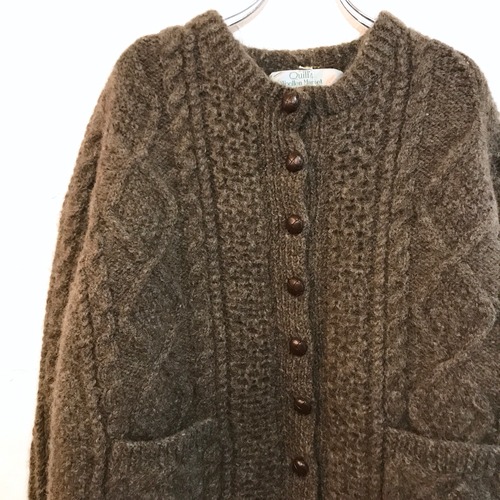 【USED】ケーブルニットカーディガン ブラウン