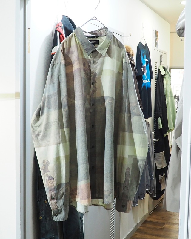 " 55DSL - DIESEL " Native American Photo collage pattern Drape loose shirt