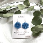 お花モチーフ＊天色レース×クリスタルのピアス・イヤリング