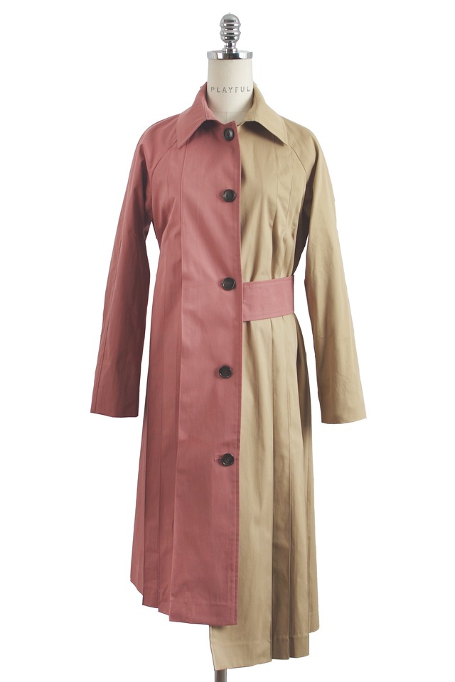 pleated trench
