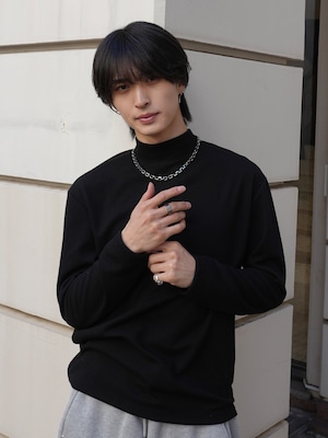 【ALUDE】middle neck knit(2color)