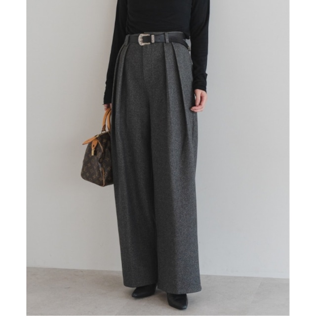 【即納】ウールタッチ タックパンツ 239409