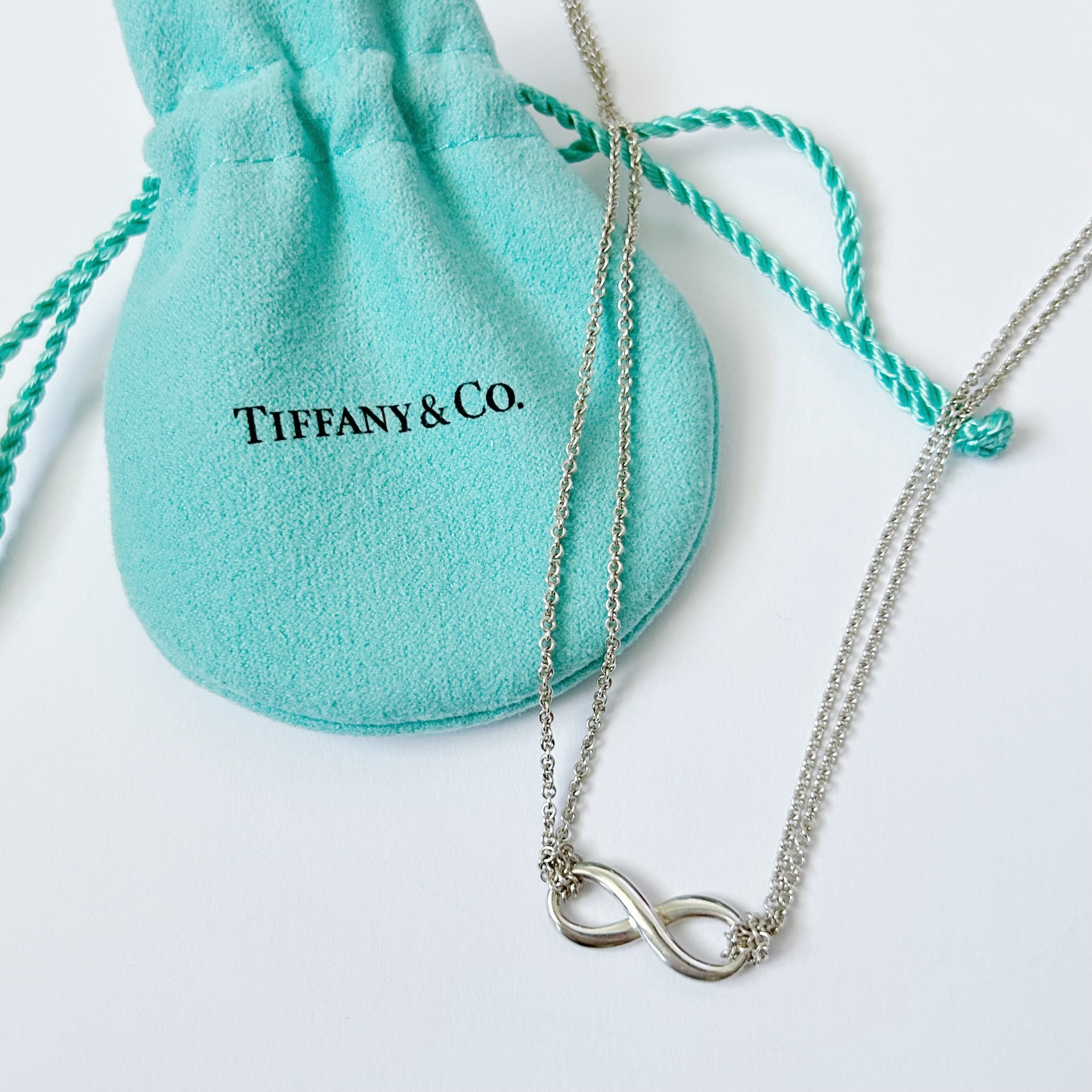 【T7060】Tiffany&Co. infinity double chain necklace/silver925/ティファニー/ネックレス