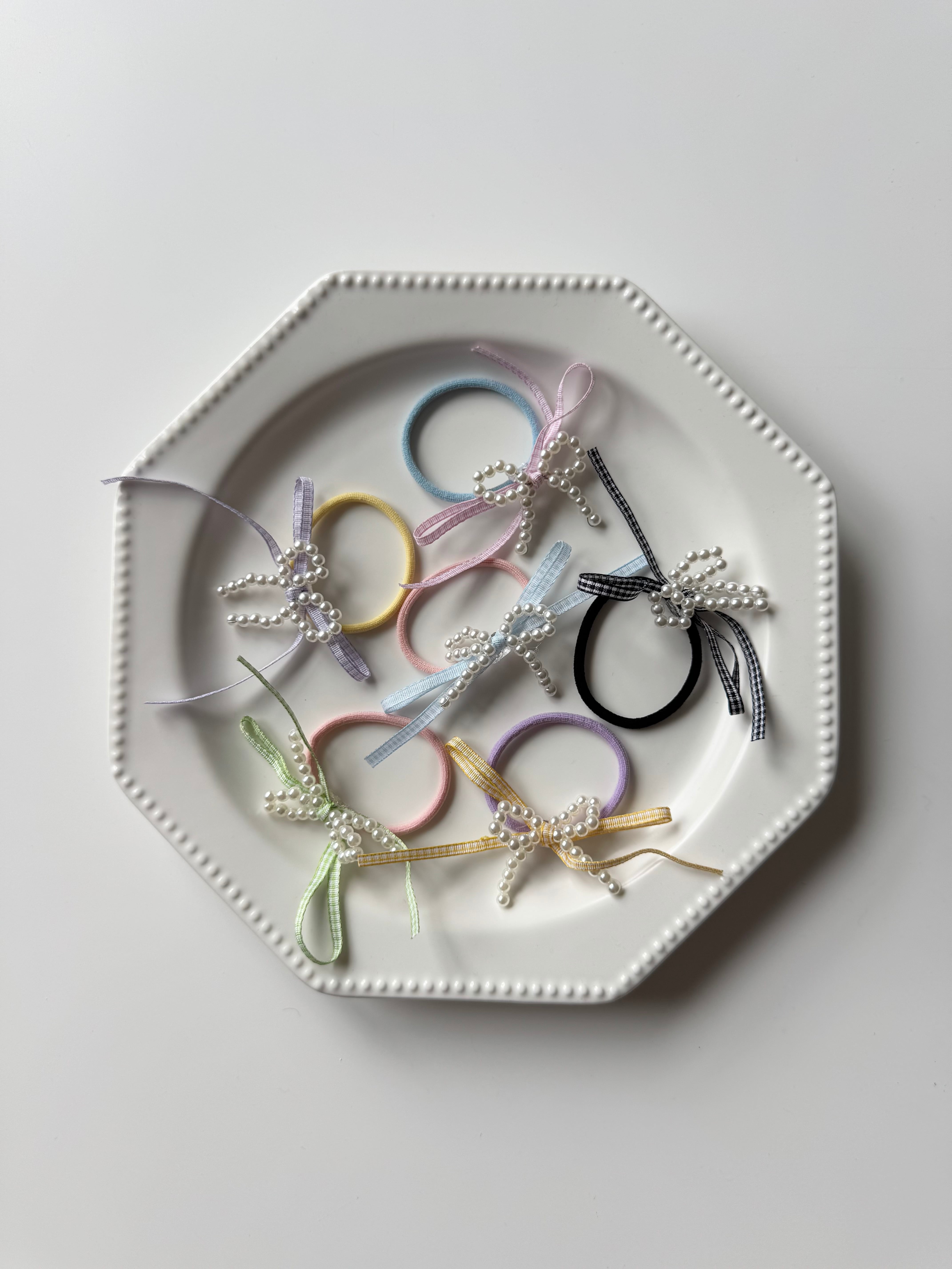 2set パールリボンヘアゴム