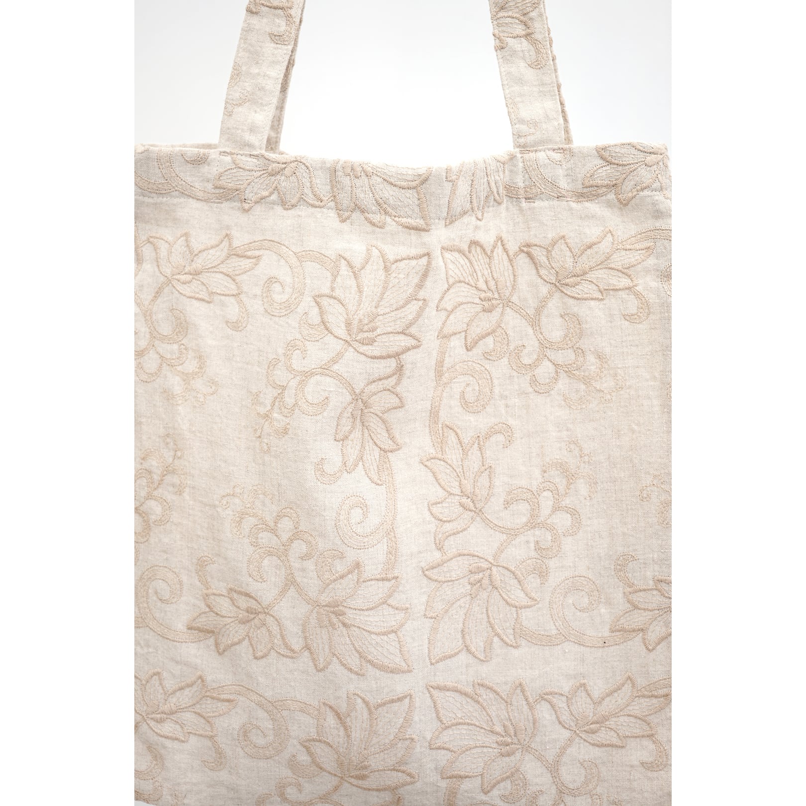 kujaku] (クジャク) 2024SS T-947 / embroidery tote bag / M (ecru
