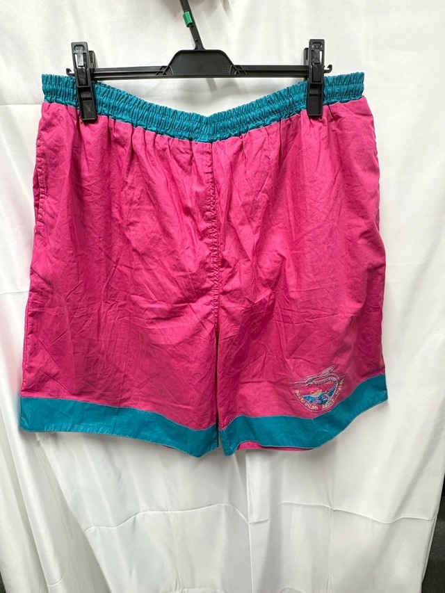 ハーフパンツ ネオンピンク×ターコイズショートパンツ