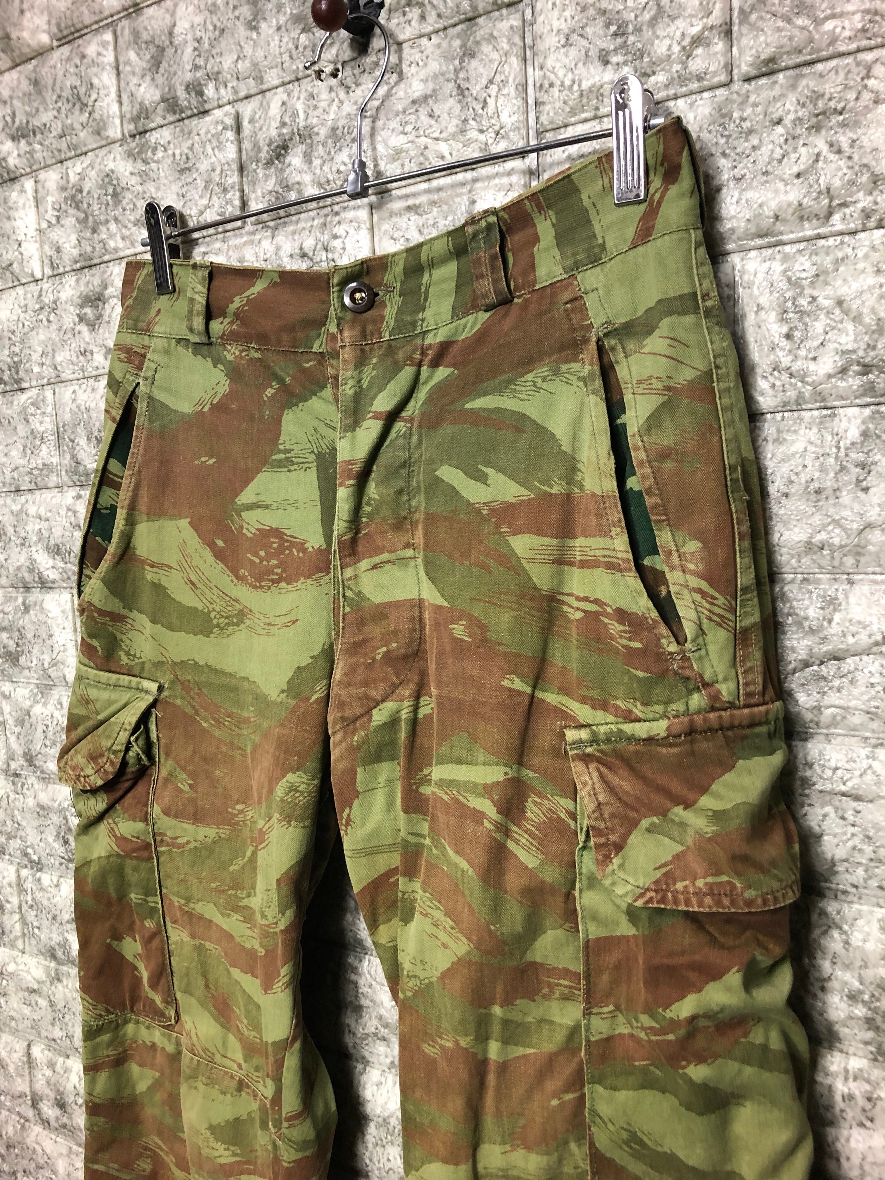 雰囲気抜群 50s フランス軍 M-47 リザードカモ ヘリンボーン パンツ 