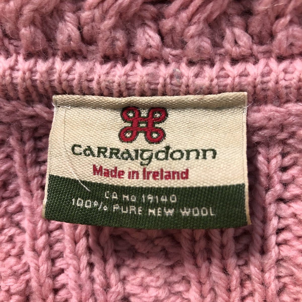 Carraig Donn ウール カーディガン セーター L ピンク キャレイグドン