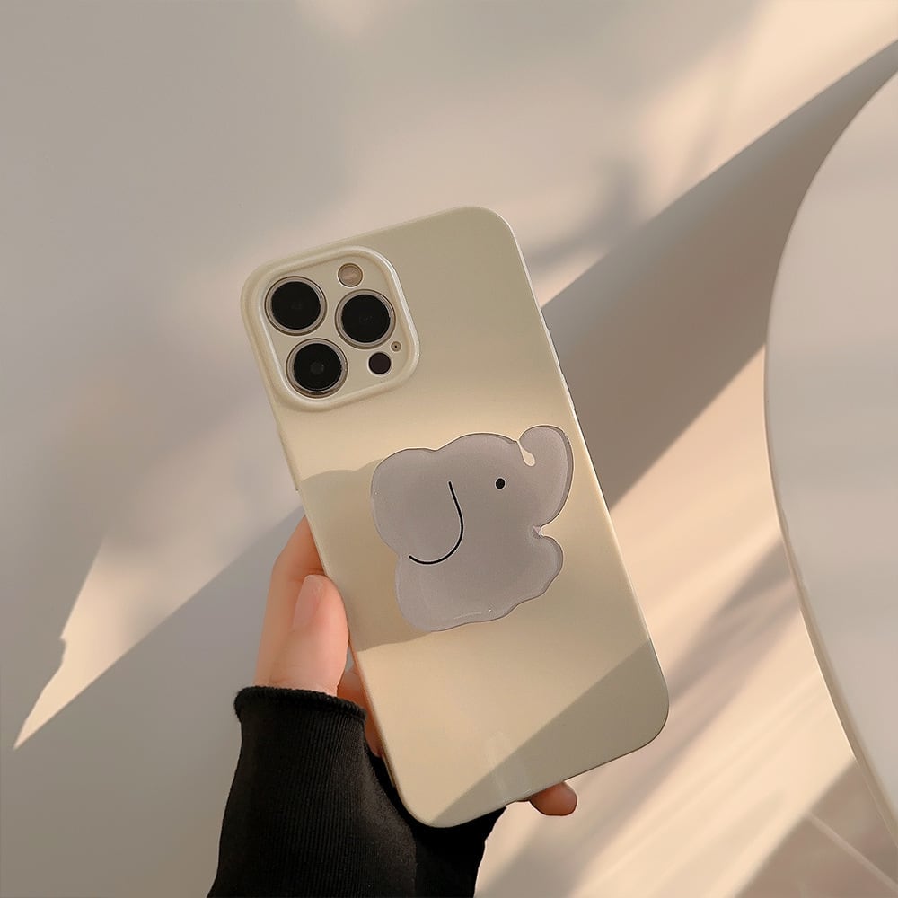 なんだろ。かわいい◎ぞうさん iPhone14 シンプル ケース 落下防止