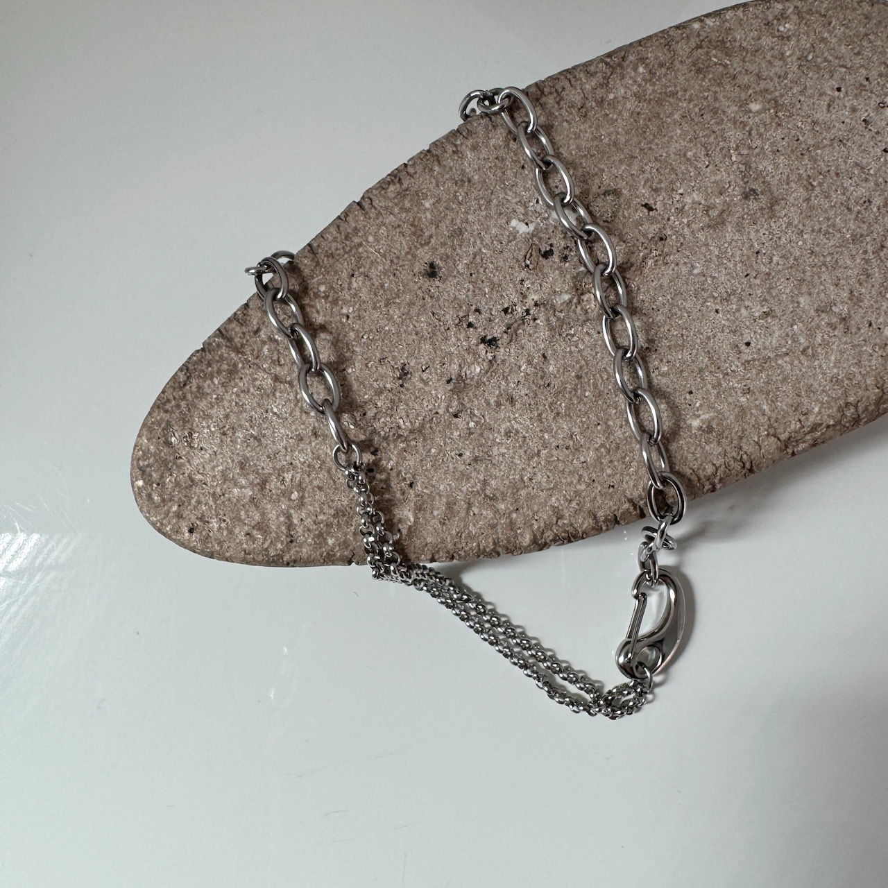 asymmetry chain necklace/silver