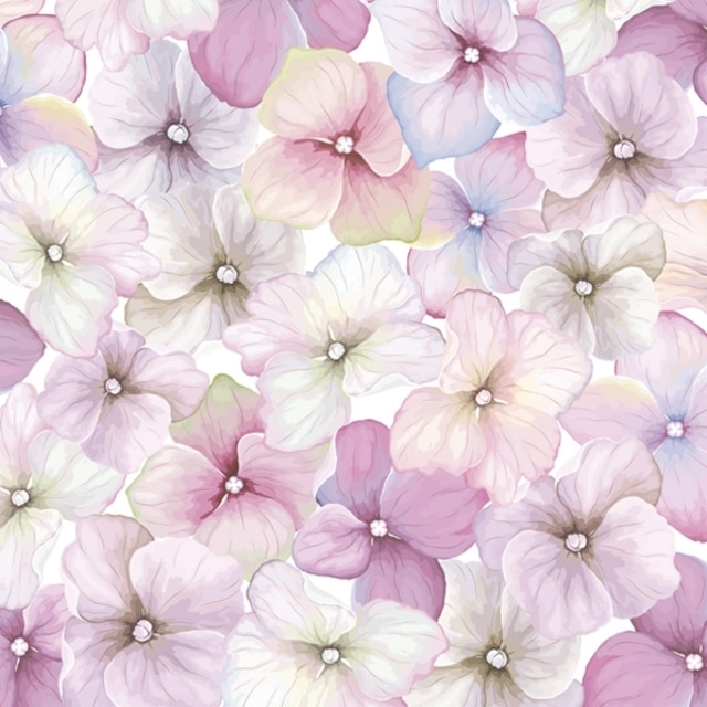 【Daisy】バラ売り2枚 ランチサイズ ペーパーナプキン PINK HYDRANGEA PATTERN パープル