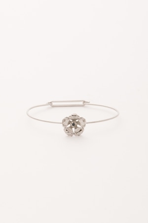 【Run Rabbit Run Vintage 】Silver color flower bangle