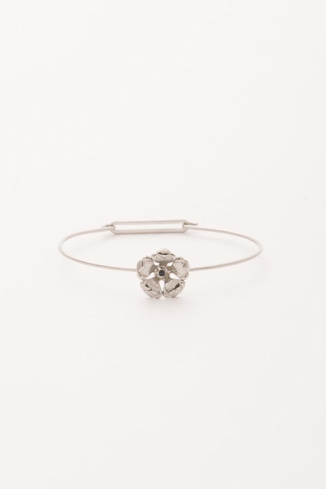 【Run Rabbit Run Vintage 】Silver color flower bangle