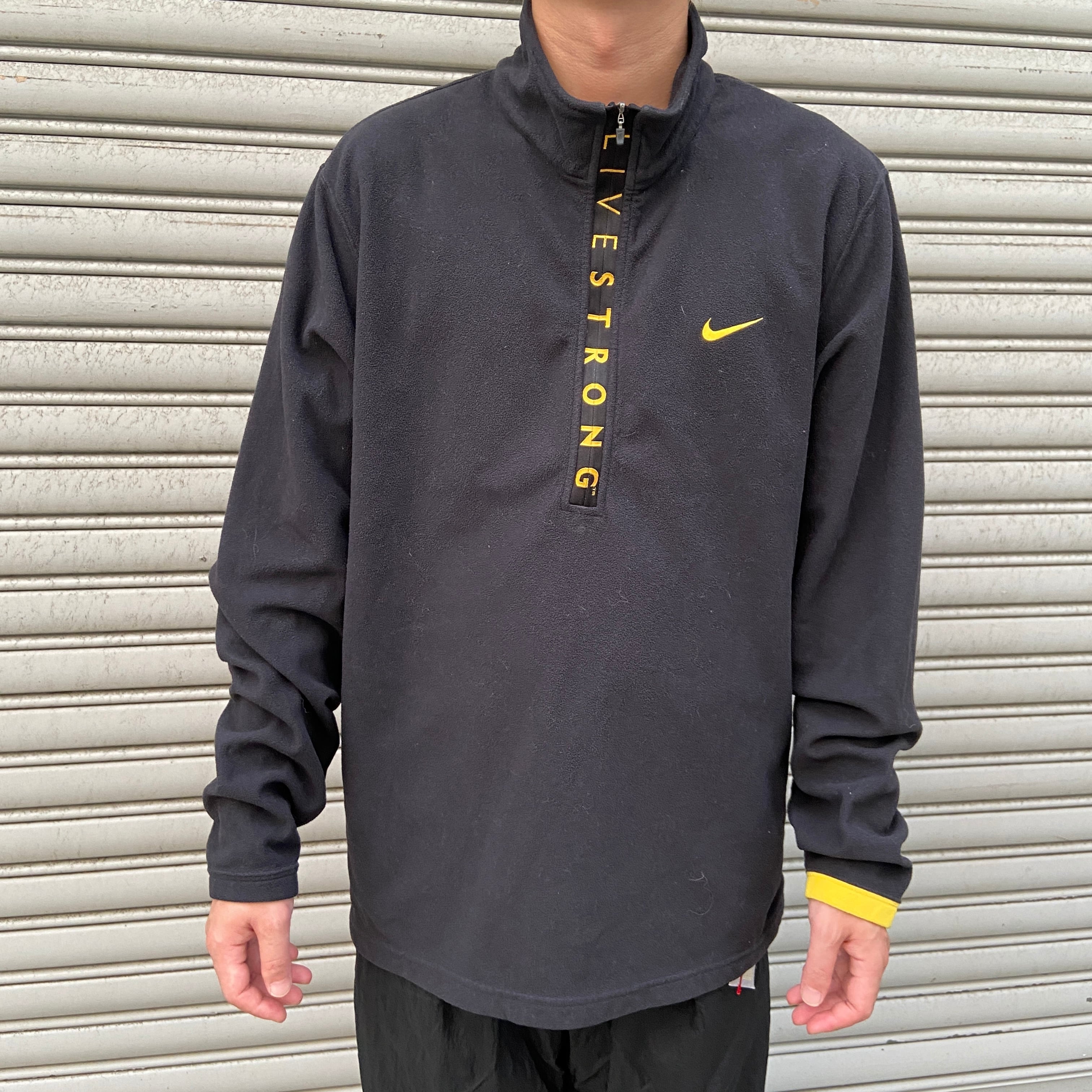 00's NIKE Live strong ハーフジップフリース XL 黒 | 古着屋 Uan