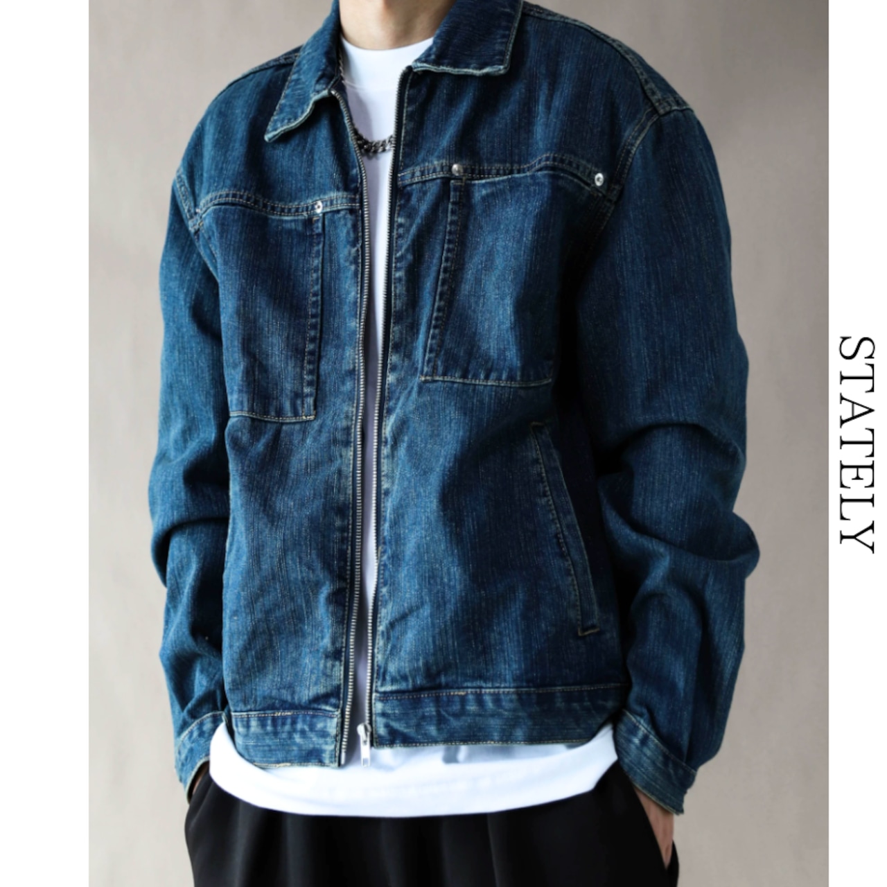 Vintage Zip デニムジャケット_O29・画像2