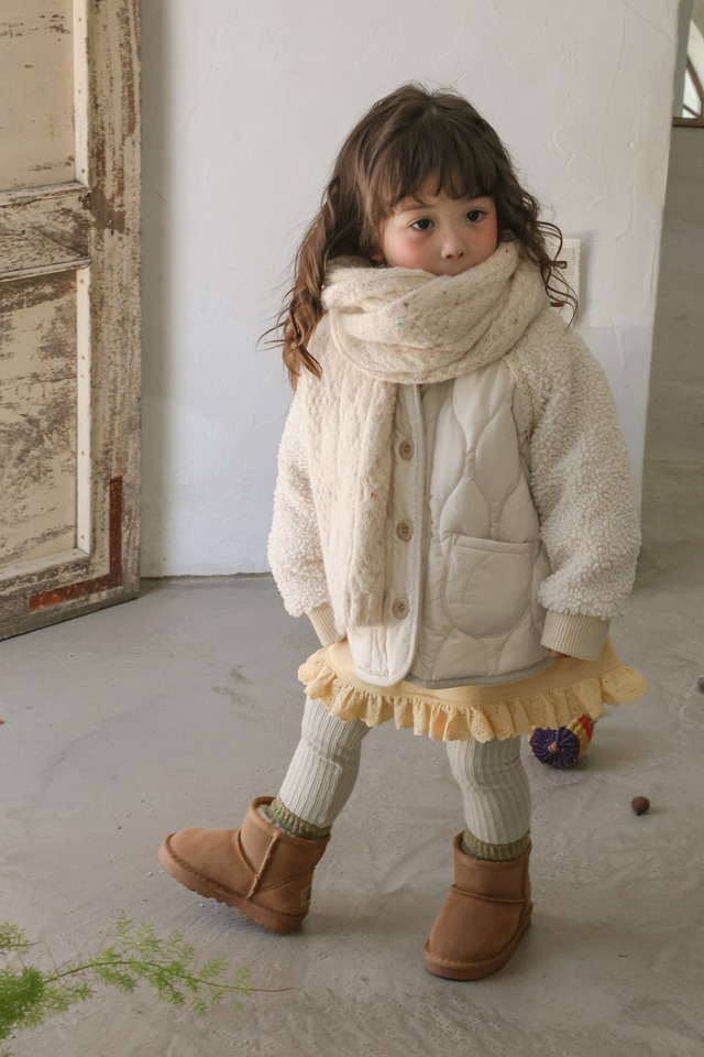 【予約】Noel quilted jumper- beige/ puella FLO