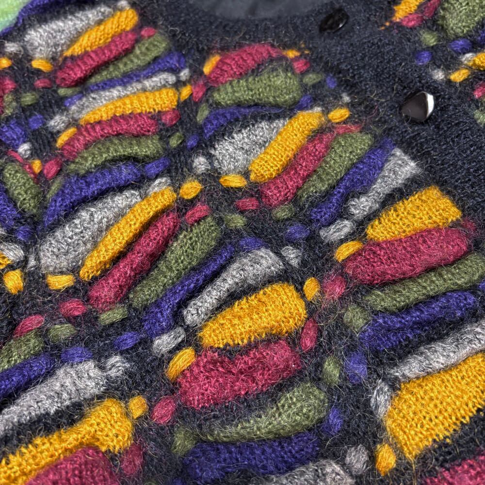 80～90s GAY ATTIRE カラフルニット 立体編み アートデザイン 3D