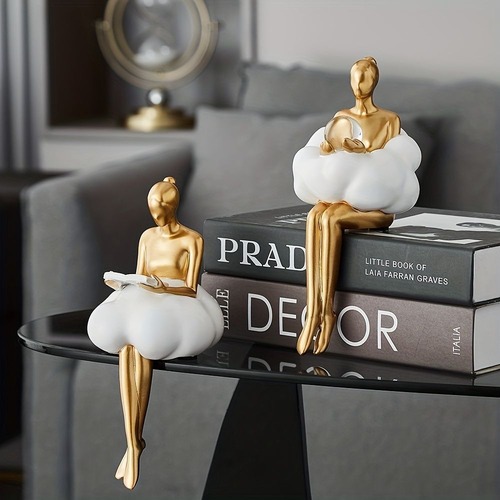 クラウドガール 置物 ゴールド オーナメント ユニーク インテリア デスクトップ装飾 玄関装飾 リビング装飾 本棚装飾 オブジェ
