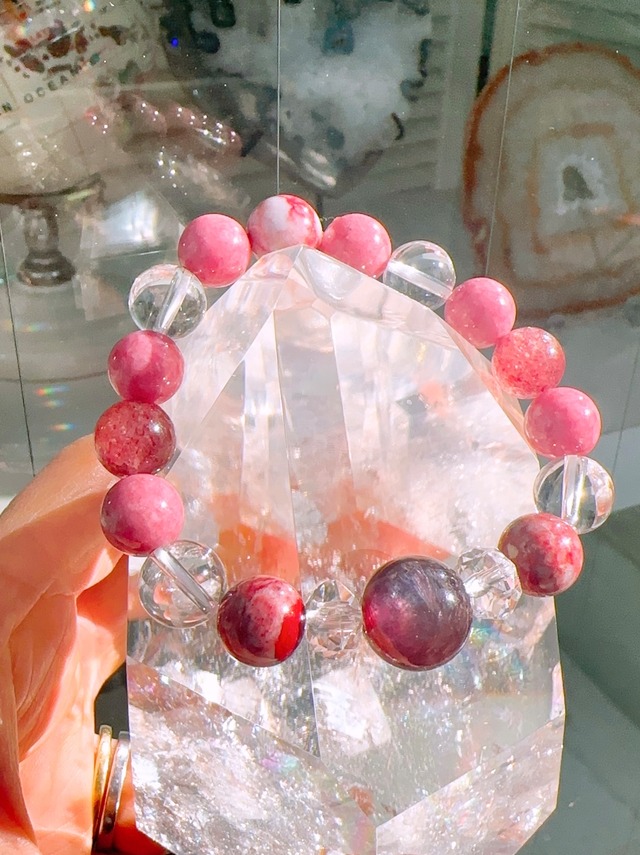 【健康長寿・災難除け】スターレピドライトとシンナバークォーツのブレスレット