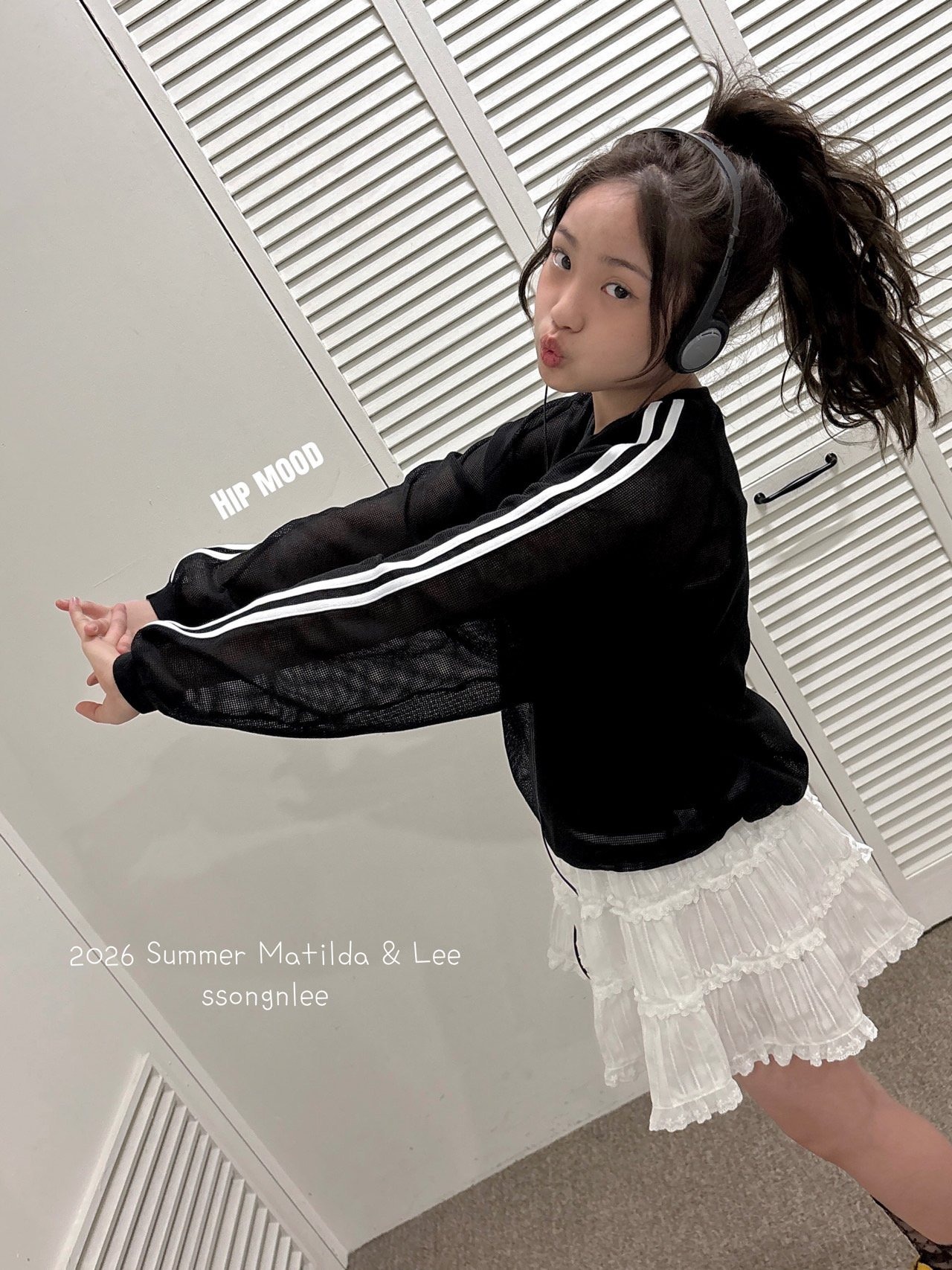 [Matilda&Lee] Two-line mesh tee (15/17/19) / [마틸다앤리] 두줄메쉬티 (15/17/19)
