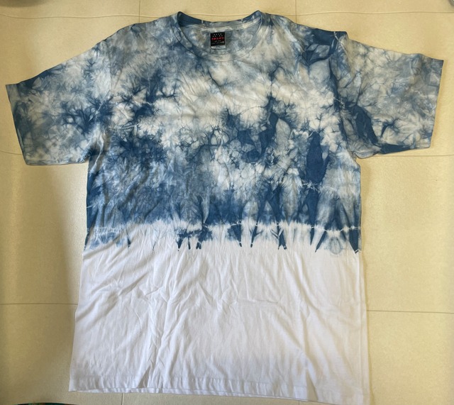 Ｂ/カジュアル藍染Tシャツ/木漏れ日/白/3L/男女兼用/送料無料