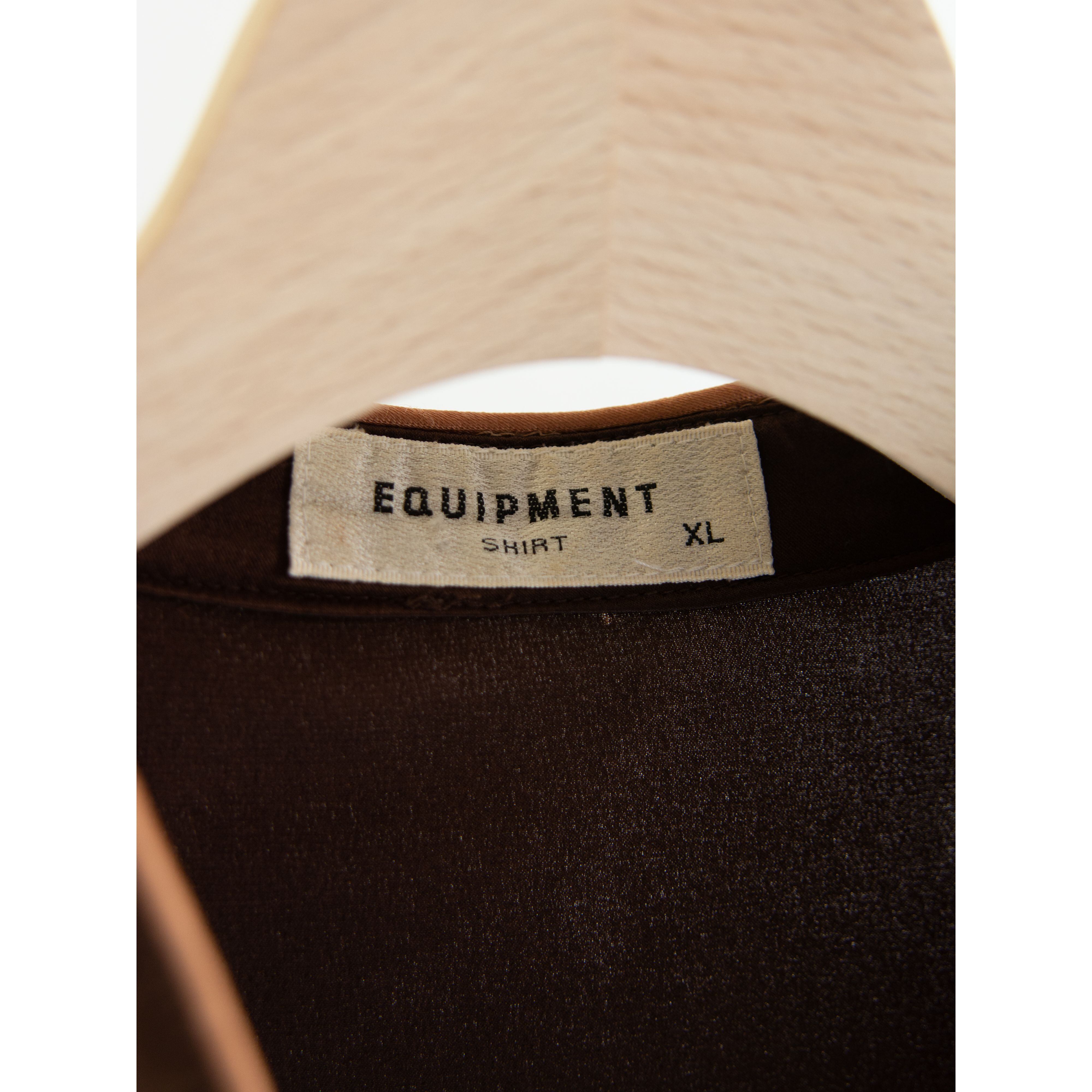 【EQUIPMENT】90's Silk-Polyurethane pullover blouse(エキプモン ストレッチシルクプルオーバーブラウス シャツ)11c