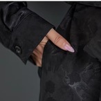 Dark Aesthetic Heavy Jacquard Fashion Dress with Double-Layer Collar (ME215)