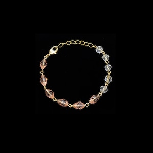 Pink & clear beads bracelet