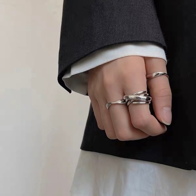 S925 Crossing ring 【silver/gold】(R97)