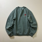 FRUIT OF THE LOOM　フェード　胸刺繍　スウェット　プルオーバー　トレナー　グリーン　S 古着