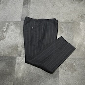 wool stripe slacks charcoal gray