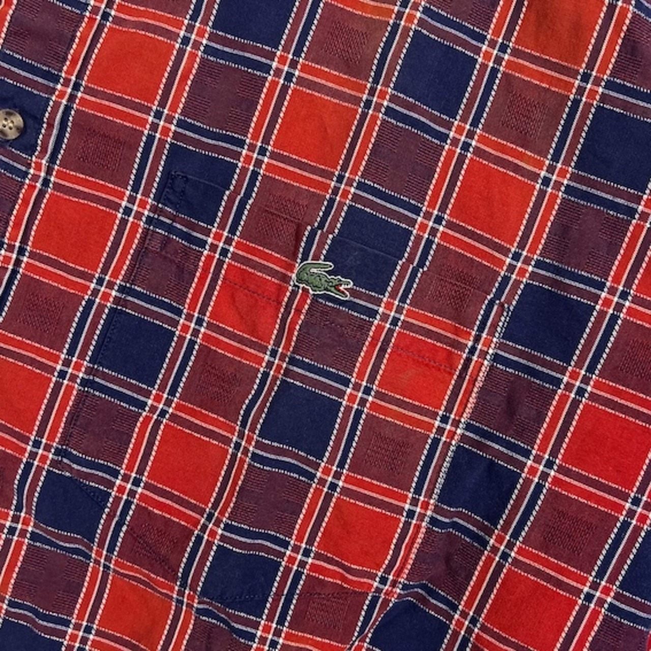 90s LACOSTE ラコステ Vネック 長袖 Tシャツ サイズ 4 /グレー系 メンズ ファブリカ ビンテージ