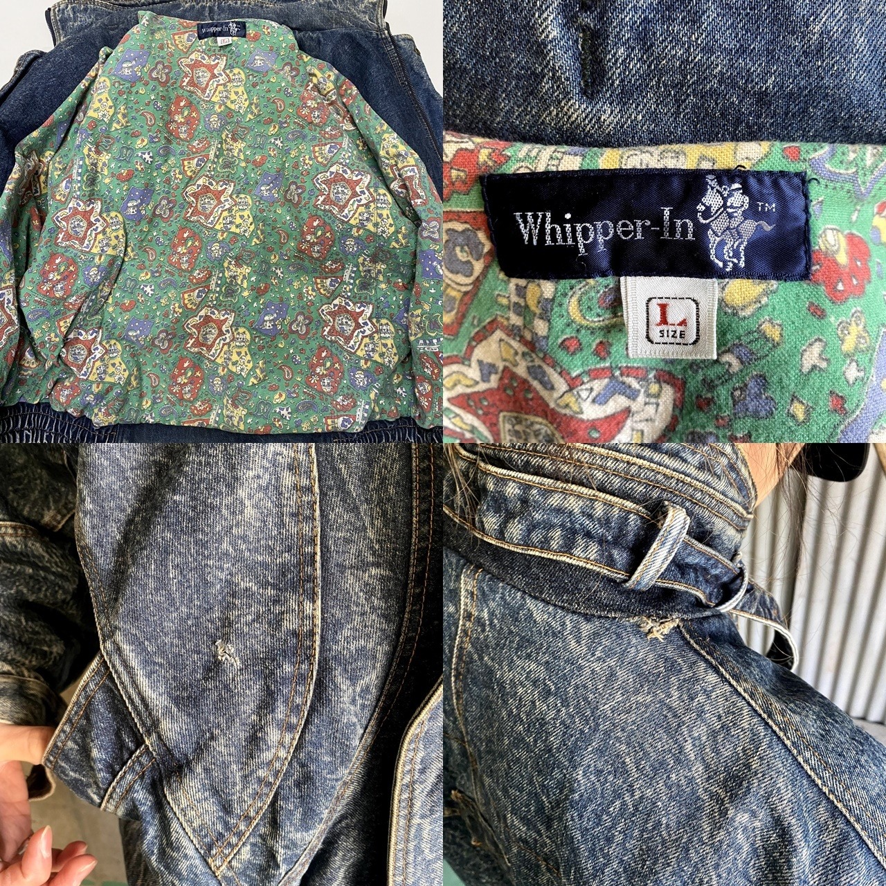 Whipper-In ケミカルウォッシュ 変形デザイン デニムジブルゾン メンズ 