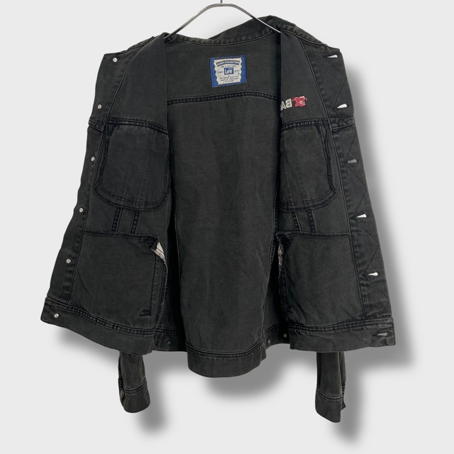 90s Lee リー ブラックデニムジャケット 4つポケットGジャン L 黒