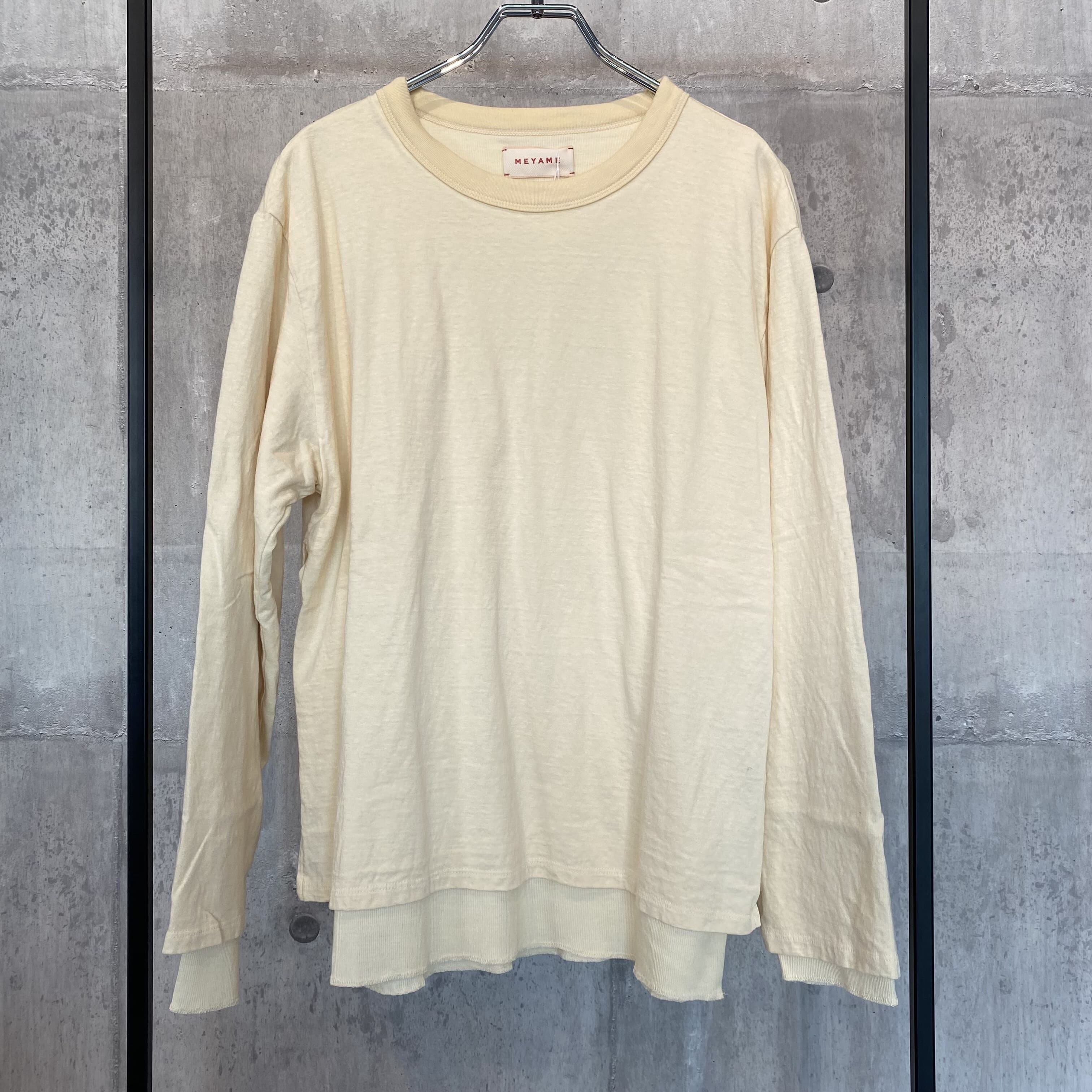 MEYAME メヤメ　コットンニットロングスリーブT メヤメ ニットプルオーバー COTTON KNIT LONG SLEEVE TEE コットン