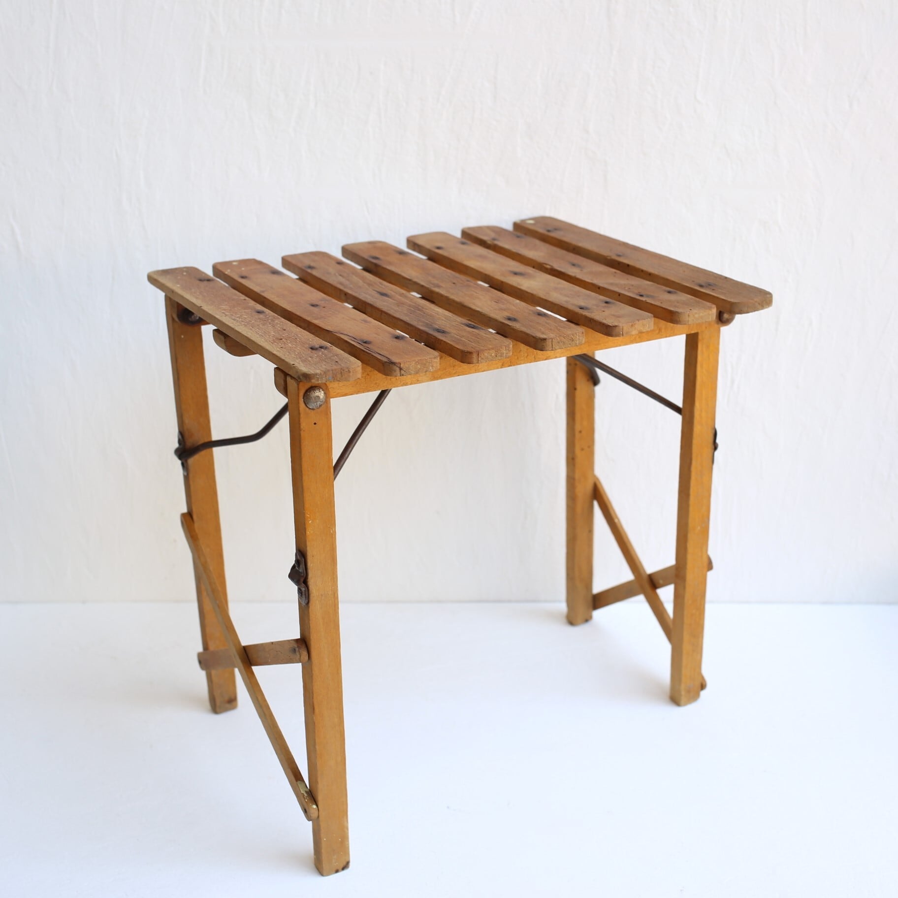 フランス アンティーク ヴィンテージ 折り畳み椅子 フォールディングスツール N-04925