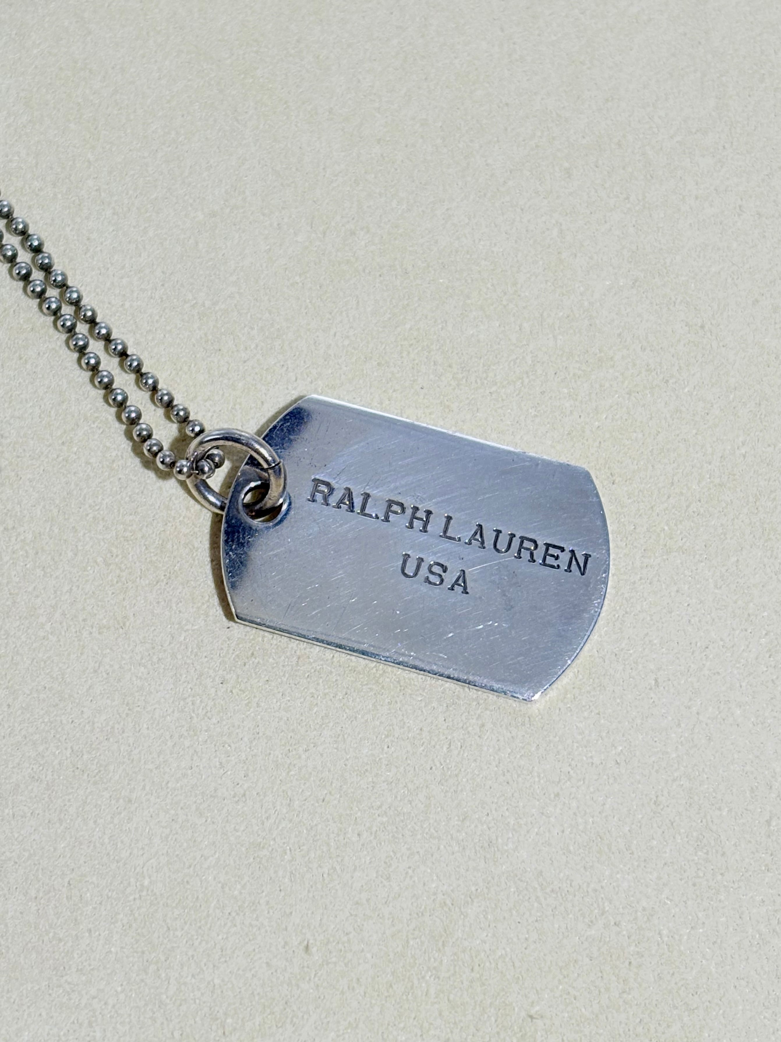 Dog Tag Pendant necklace -Ralph Lauren- | Tender Records