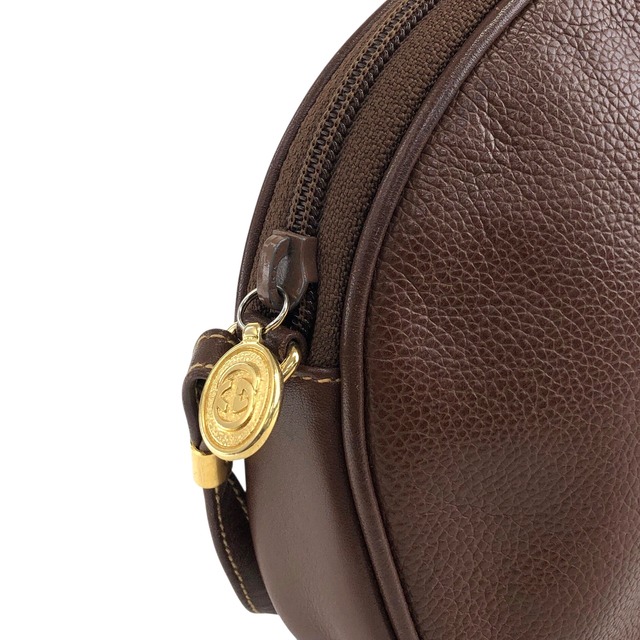 GUCCI グッチ ショルダーバッグ ブラック インターロッキング レザー vintage ヴィンテージ オールド ynp7rw