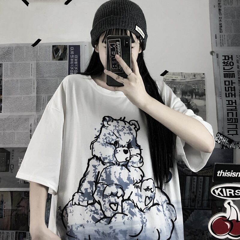 スタイルサマールーズスタンダードプリントシャツ レディースTシャツ レトロ ストリート 夏物 ケッペル62513215191