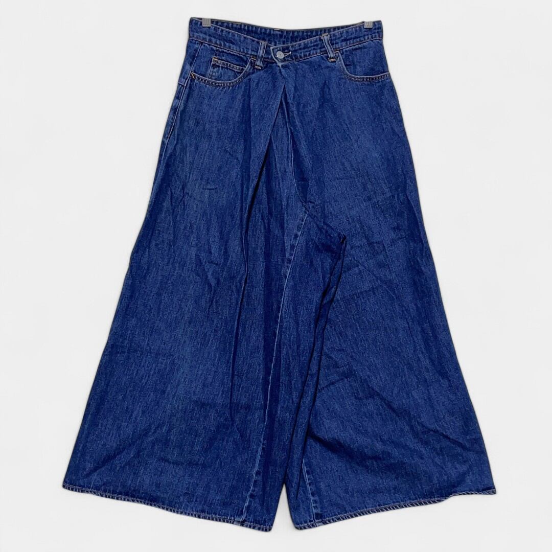 90s USA製 SOLO SEMORE デニムショーツ 34 濃紺 バギーショーツ ワイド