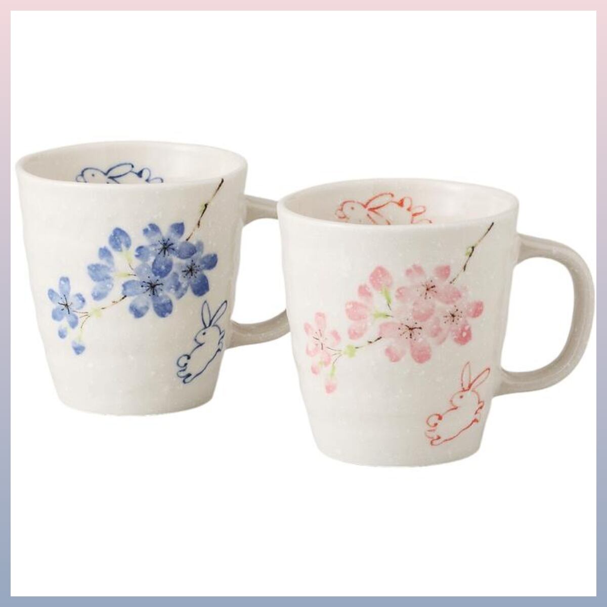 再入荷】美濃焼 桜うさぎ ペアマグカップ | うさぎセレクトショップ森音