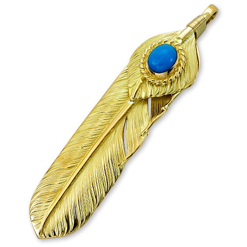 鷲見太郎 Pendant ペンダント】L K18イエローゴールドフライトフェザー